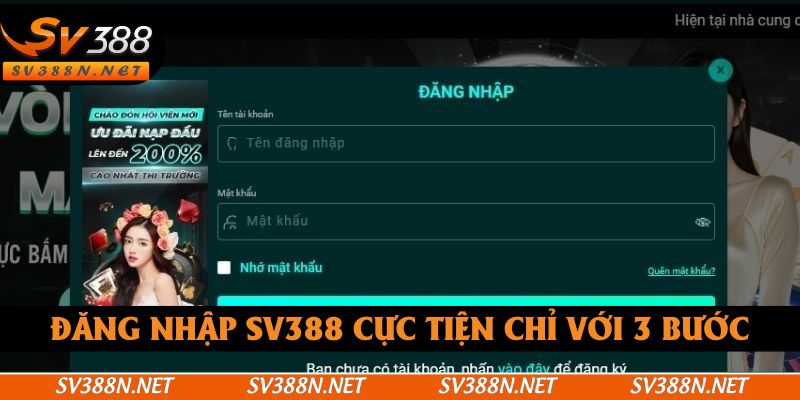 Đăng nhập SV388 cực tiện chỉ với 3 bước đơn giản